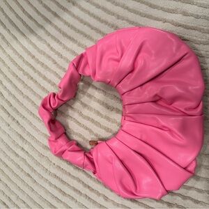 Chic Pink Ruched Handbag
